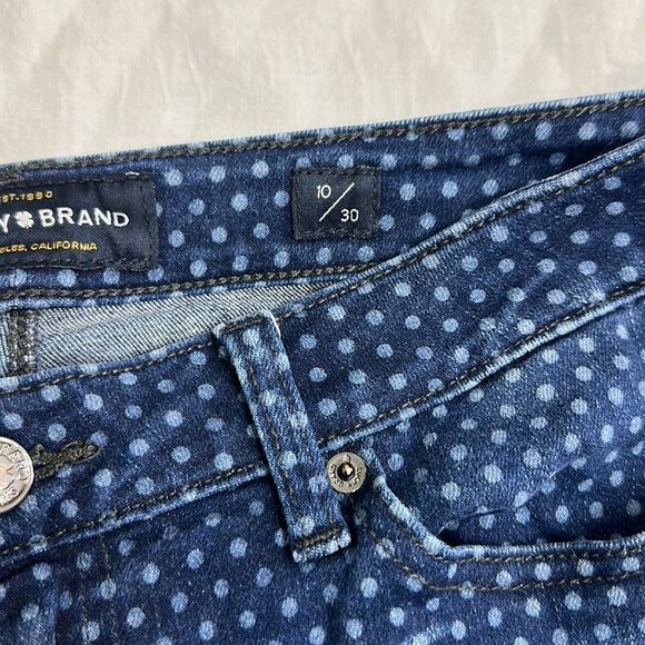 Lucky Brand Jeans Size 10 Lolita Mid Rise Blue Polka Dot Slim Leg - Picture 13 of 15